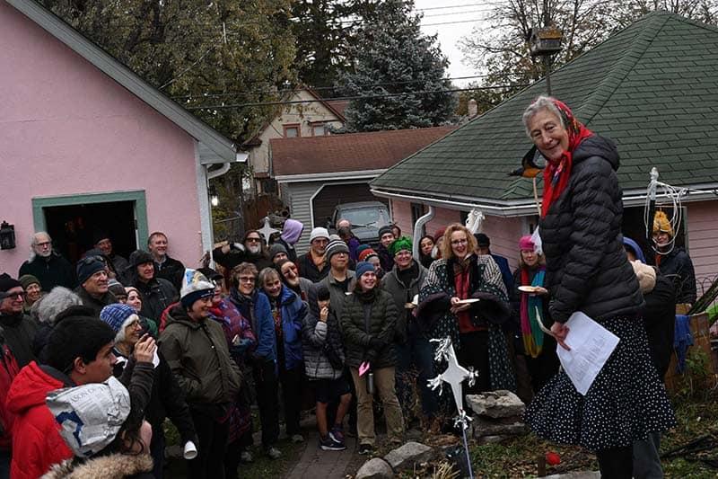 Sandy Spieler speaks at Puppet Nest Opening